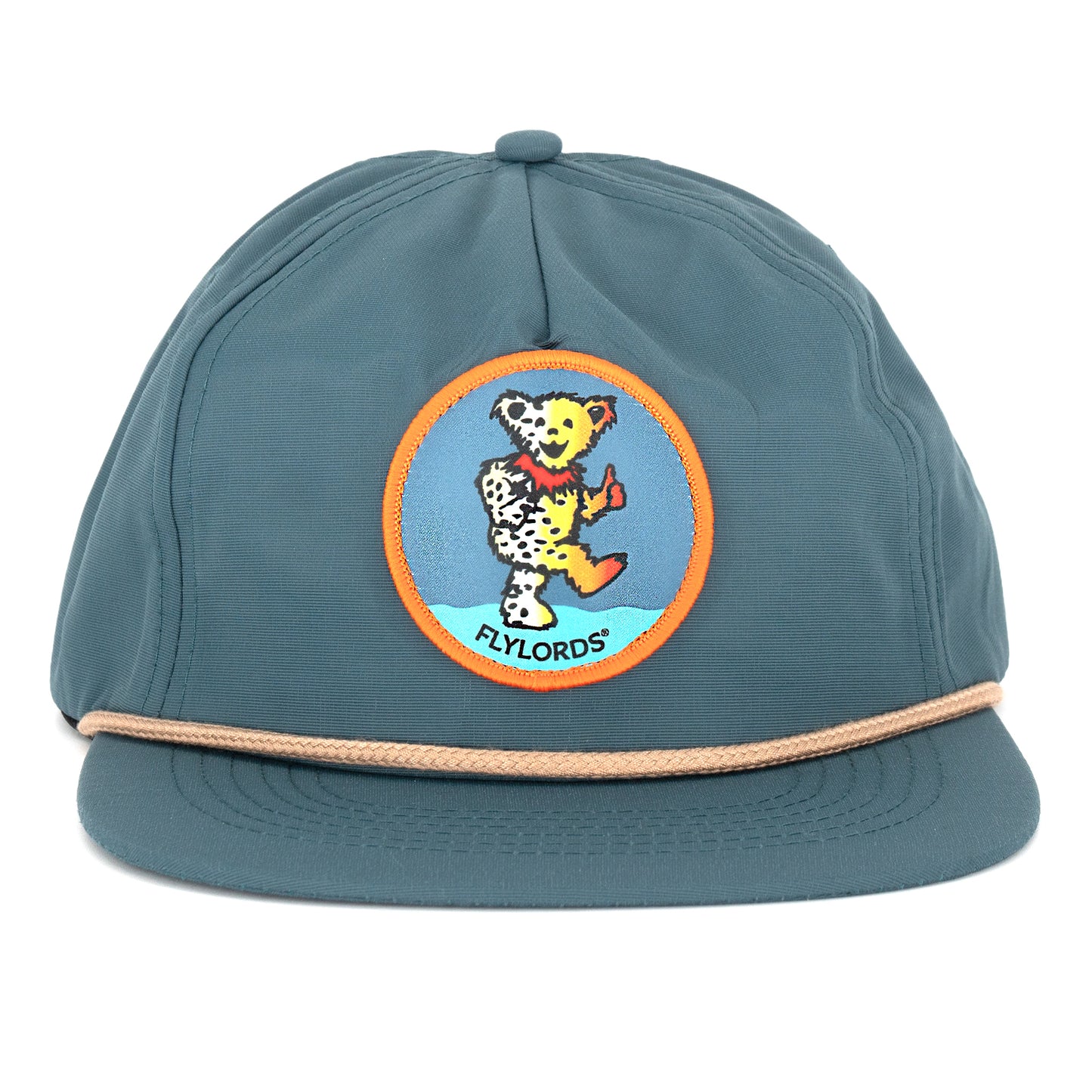 Blue Bear Hat, Light Brown Rope