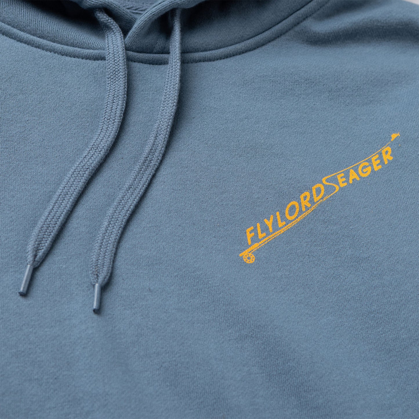 Seager X Flylords Dry Fly Hoodie Steel Blue