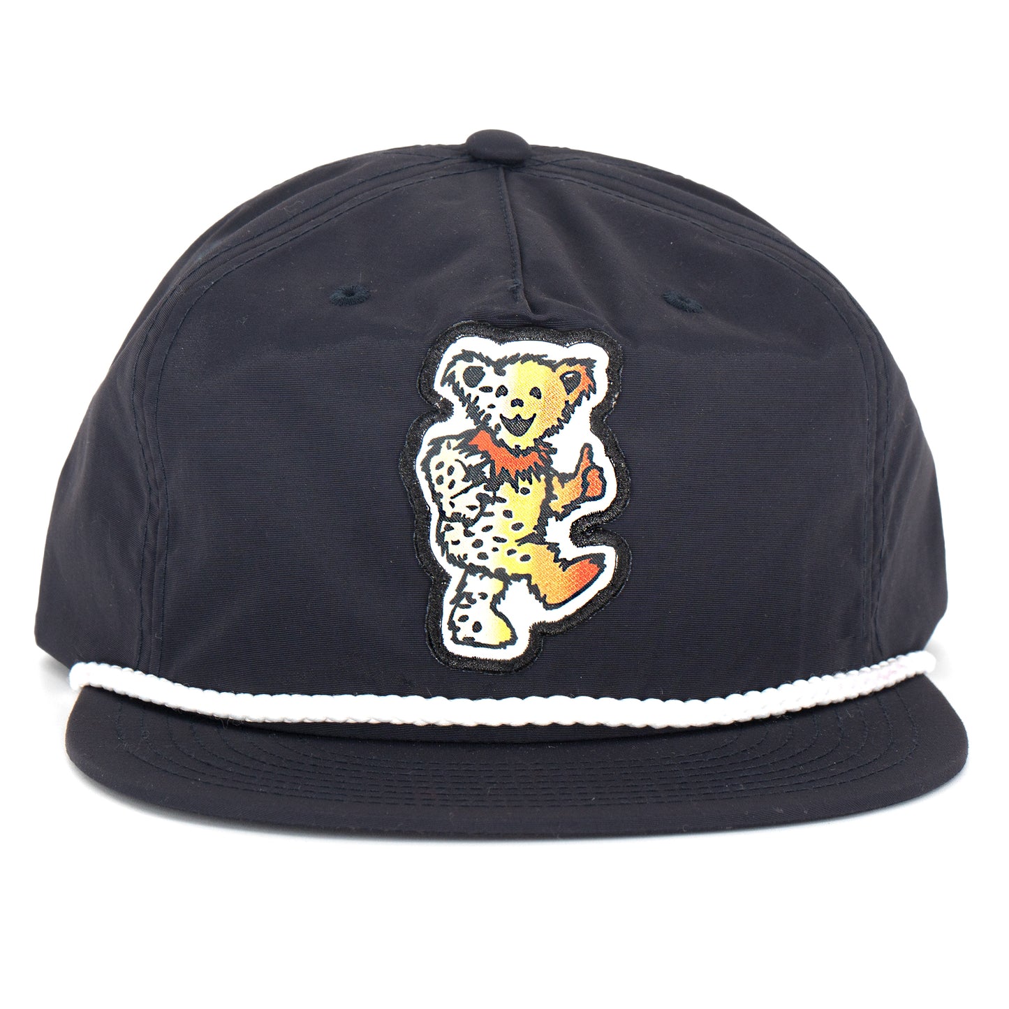Navy Bear Hat, White Cord
