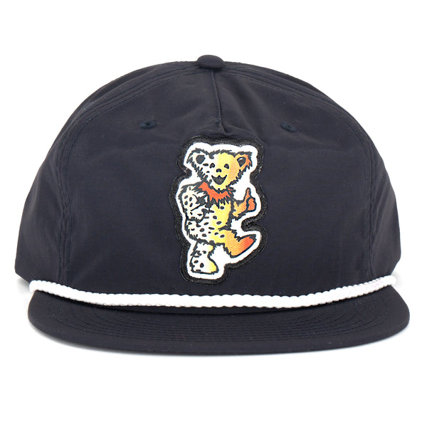 Navy Bear Hat, White Cord