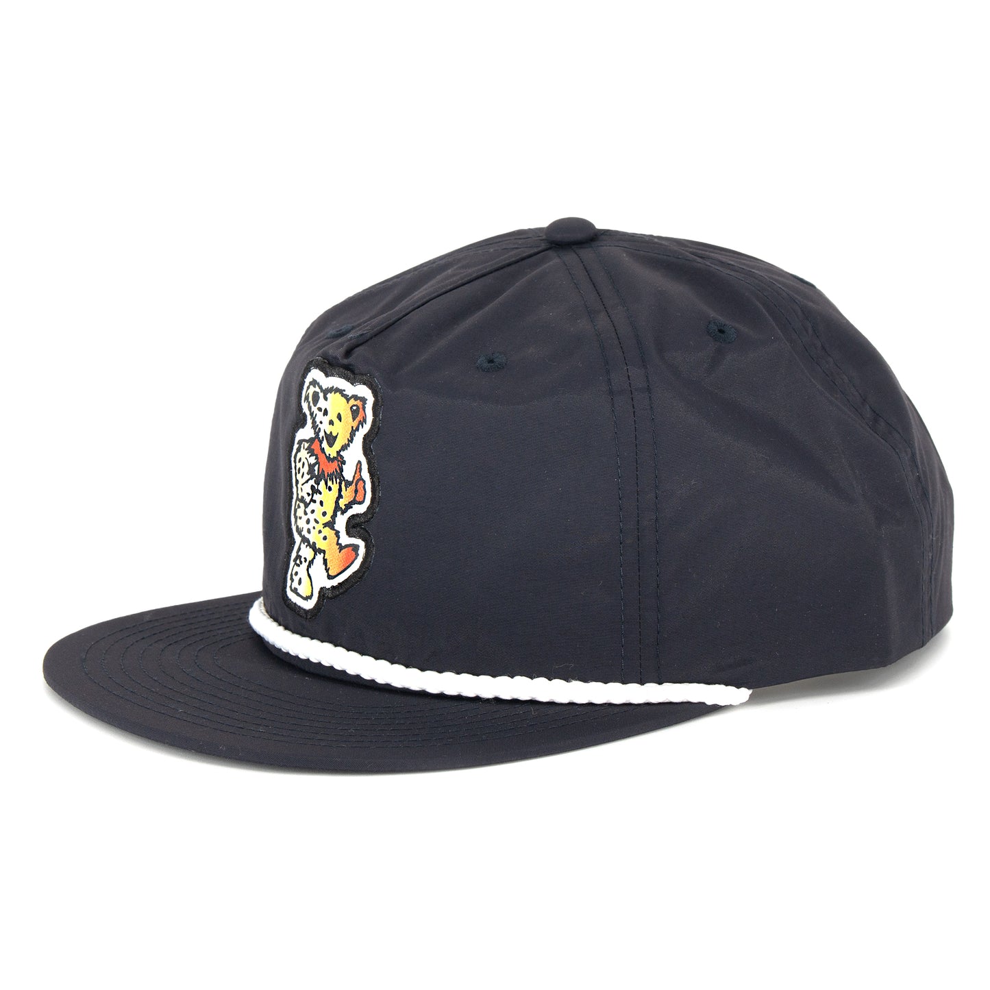 Navy Bear Hat, White Cord
