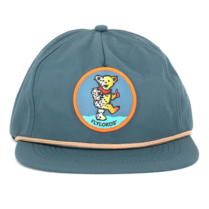 Blue Bear Hat, Light Brown Rope