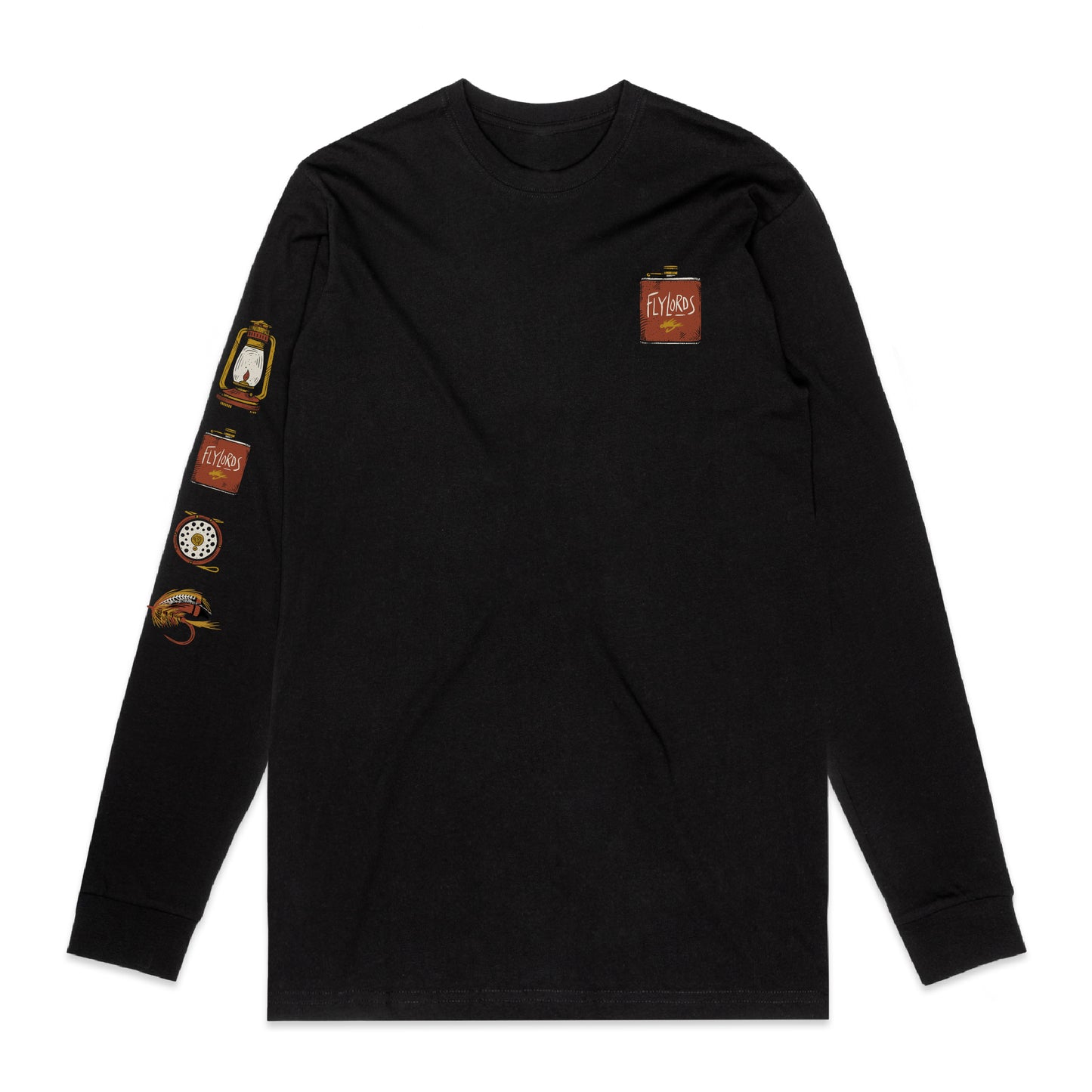 Black Flask Sleeve Print Tee