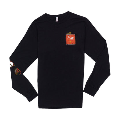 Black Flask Sleeve Print Tee