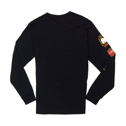 Black Flask Sleeve Print Tee